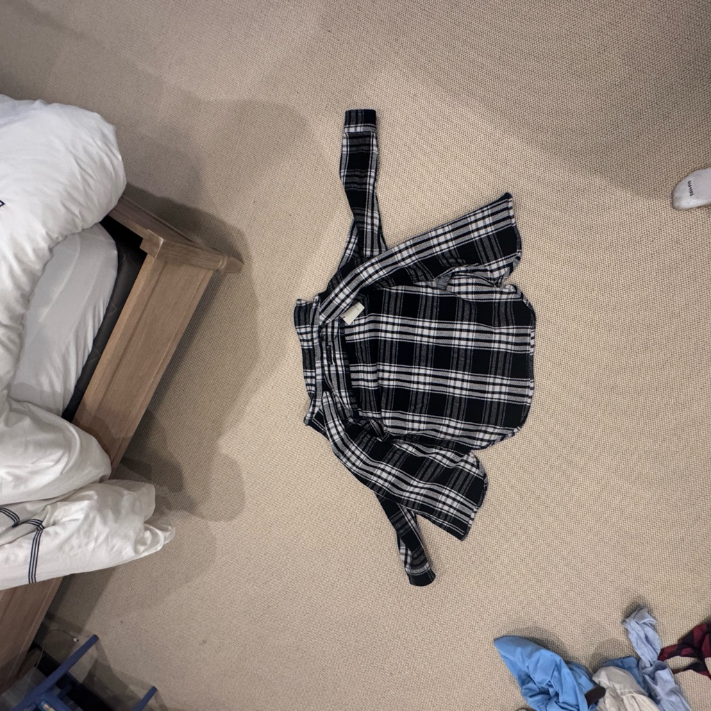 All Saints Black And White Plaid Jacket